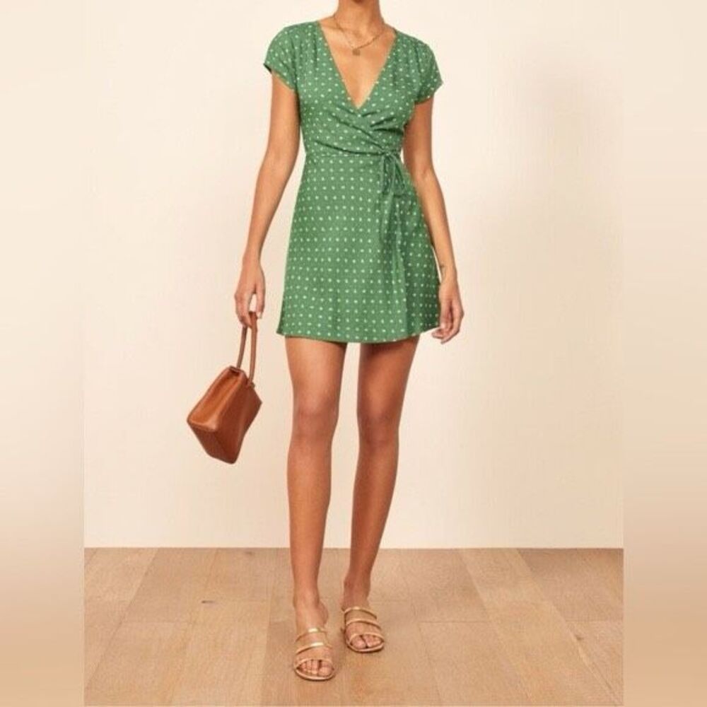 ✨Reformation Ports Wrap Green Mini Sz Large Dress✨